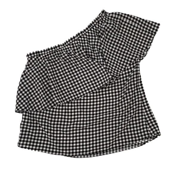 BP Black & White Gingham One Shoulder Blouse - Picture 8 of 8